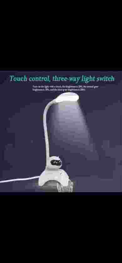 Bedside or table top adjustable light with bluetooth speaker